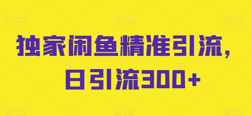 独家闲鱼精准引流，日引流300+插图
