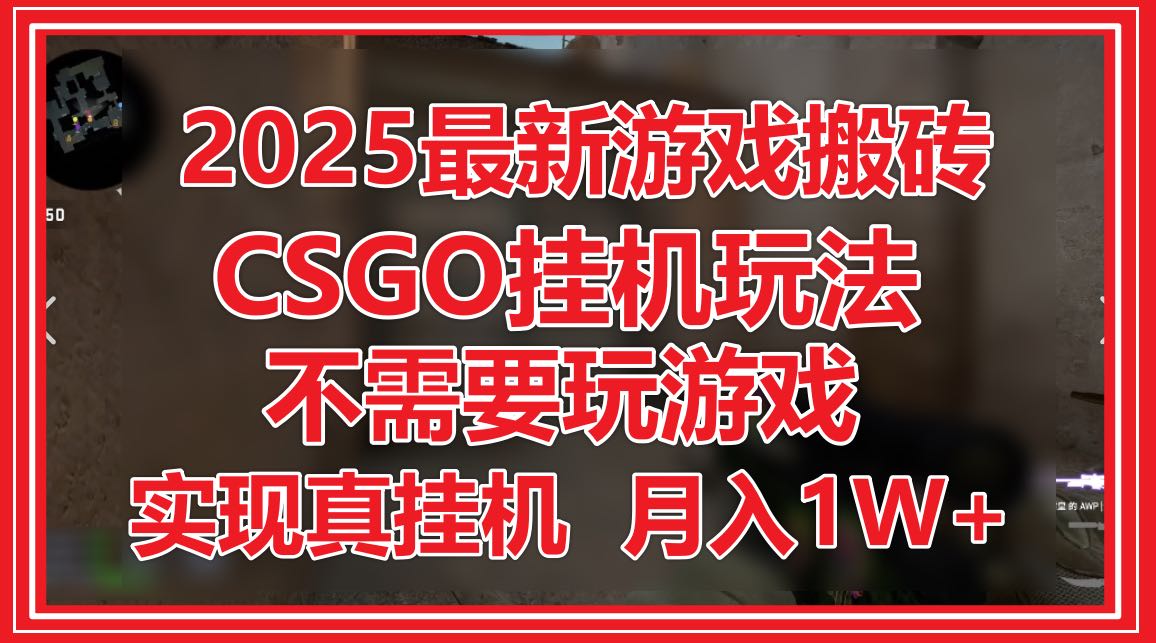 2025最新游戏搬砖，CSGO挂机，不需要玩游戏，实现真挂机，月入1W+插图
