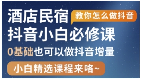 抖音本地生活酒店民宿运营，0基础也可以做抖音增量插图