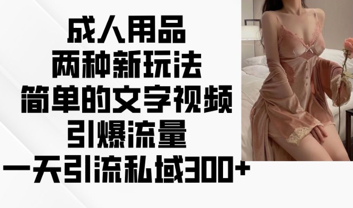 成人用品两种新玩法，简单的文字视频引爆流量，一天引流私域300+插图