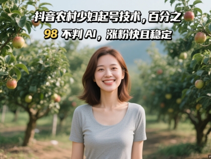 抖音农村少妇起号技术，百分之98不判AI，涨粉快且稳定插图