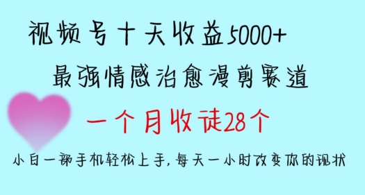 十天收益5000+，多平台捞金，视频号情感治愈漫剪，一个月收徒28个，小白一部手机轻松上手插图