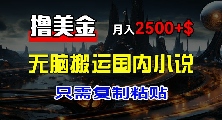 最新撸美金项目，搬运国内小说爽文，只需复制粘贴，稿费月入2500+美金，新手也能快速上手插图