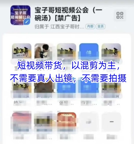 宝子哥头部团队短视频带货，以混剪为主，不需要真人出镜，不需要拍摄插图