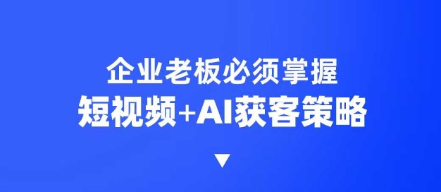 企业短视频AI获客霸屏流量课，6步短视频+AI突围法，3大霸屏抢客策略插图