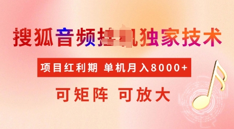 全网首发搜狐音频挂JI独家技术，项目红利期，可矩阵可放大，稳定月入8k插图