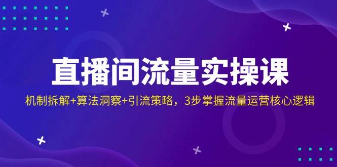 直播间流量实操课：机制拆解+算法洞察+引流策略，3步掌握流量运营核心逻辑插图