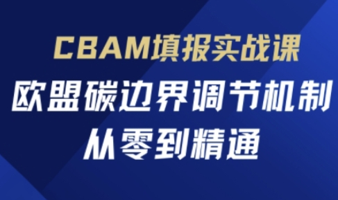 CBAM填报实战课，欧盟碳边界调节机制，从零到精通插图