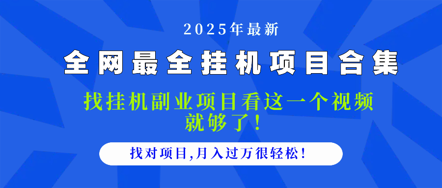 2025最全挂机项目合集 找项目看这一个视频就够了，做对项目月入过万很…插图