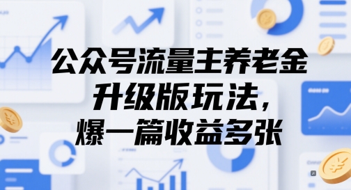 公众号流量主养老金升级版玩法，爆一篇收益多张插图