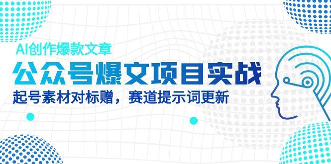 公众号爆文项目实战，AI创作爆款文章，起号素材对标赠（附赛道AI提示词）插图
