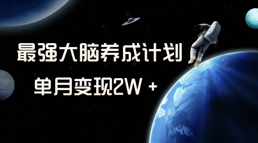 冷门虚拟项目，最强大脑养成计划，一个月变现2W＋插图