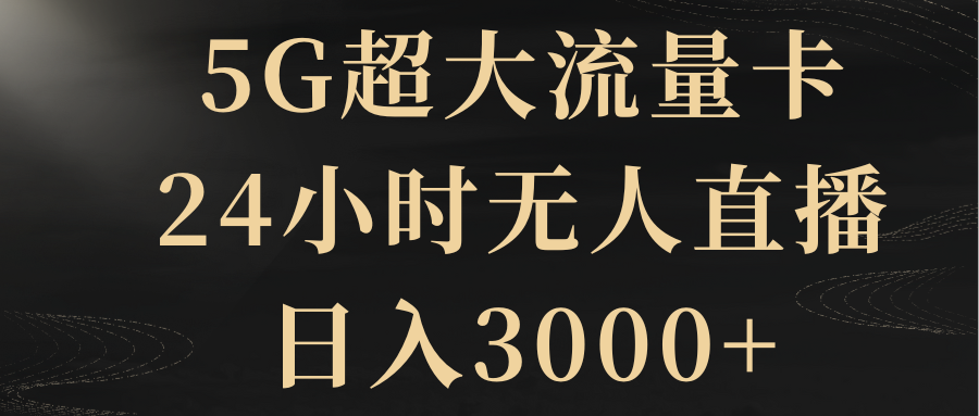 5G超大流量卡，24小时无人直播，日入3000+插图