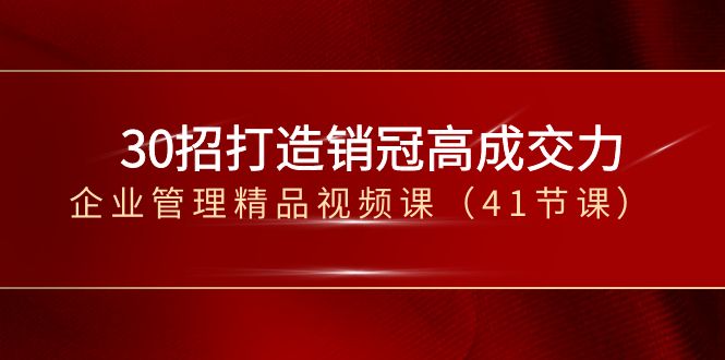30招-打造销冠高成交力-企业管理精品视频课（41节课）插图