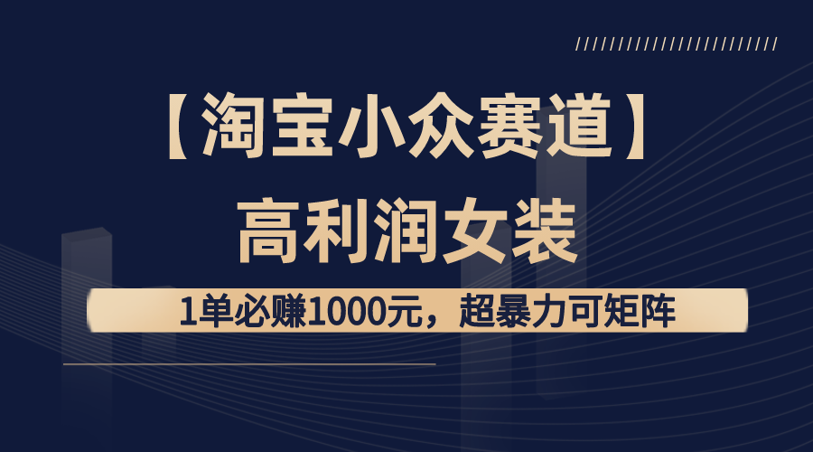 【淘宝小众赛道】高利润女装：1单必赚1000元，超暴力可矩阵插图
