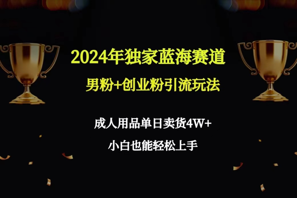 2024年独家蓝海赛道男粉+创业粉引流玩法，成人用品单日卖货4W+保姆教程插图