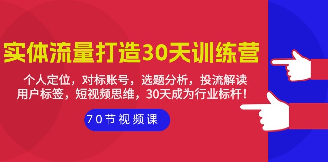 实体-流量打造-30天训练营：个人定位，对标账号，选题分析，投流解读-70节插图