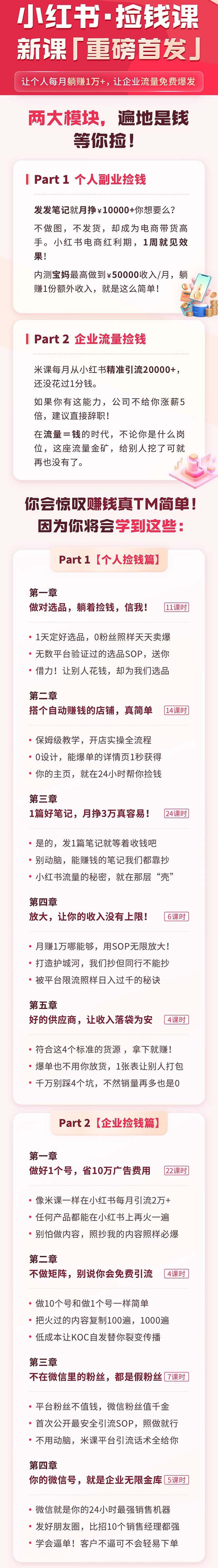 小红书之检钱课：从0开始实测每月多赚1.5w起步，赚钱真的太简单了（98节）插图1