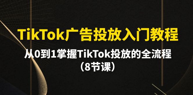 TikTok广告投放入门教程，从0到1掌握TikTok投放的全流程（8节课）插图