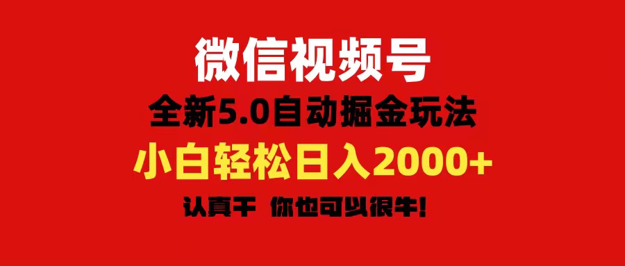 微信视频号变现，5.0全新自动掘金玩法，日入利润2000+有手就行插图