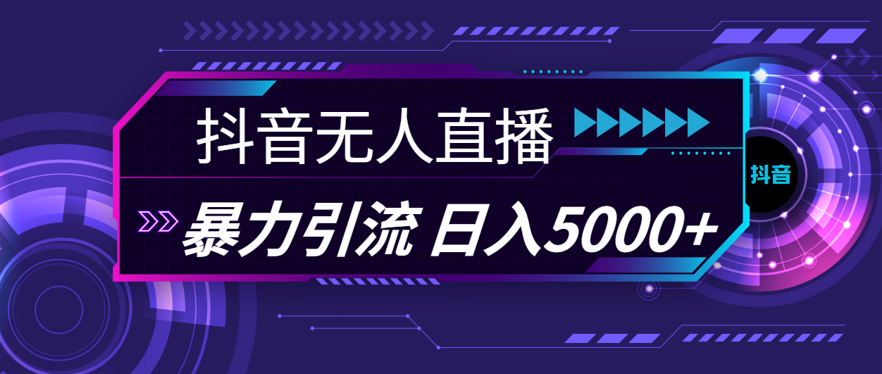 抖音无人直播，暴利引流，日入5000+插图