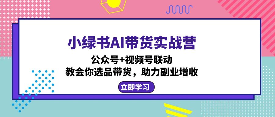 小绿书AI带货实战营：公众号+视频号联动，教会你选品带货，助力副业增收插图