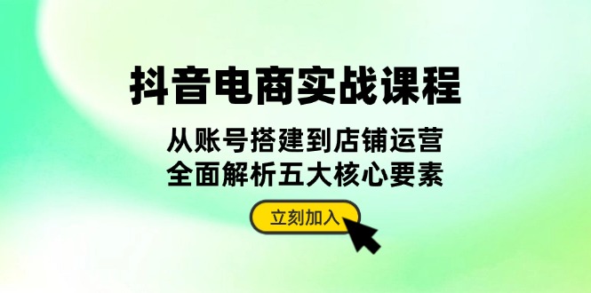 抖音 电商实战课程：从账号搭建到店铺运营，全面解析五大核心要素插图