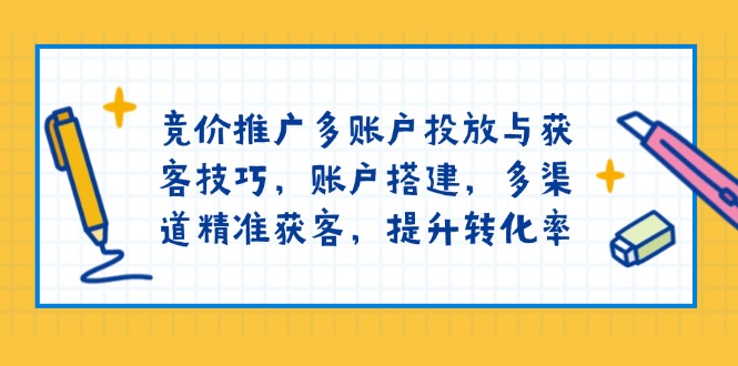 竞价推广多账户投放与获客技巧，账户搭建，多渠道精准获客，提升转化率插图