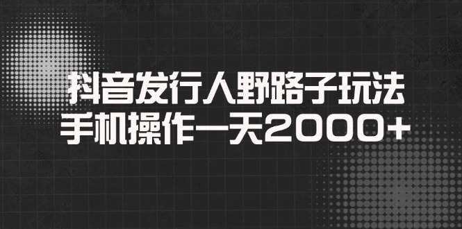 抖音发行人野路子玩法，手机操作一天2000+插图