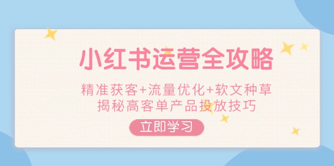 小红书运营全攻略，精准获客+流量优化+软文种草，揭秘高客单产品投放技巧插图
