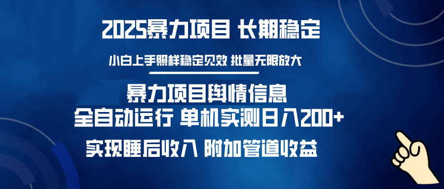 暴力项目舆情信息：多平台全自动运行 单机日入200+ 实现睡后收入插图