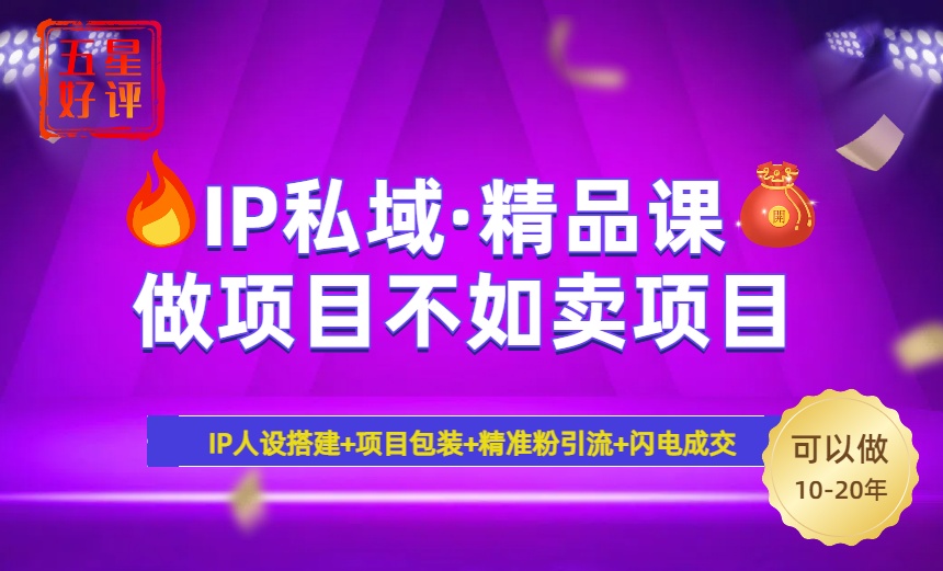 2025年“IP私域·密训精品课”，日赚3000+小白避坑年赚百万，暴力引流…插图