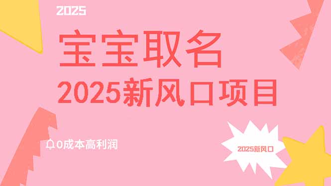 2025新风口项目宝宝取名，0成本高利润，附保姆级教程，月入过万不是梦插图