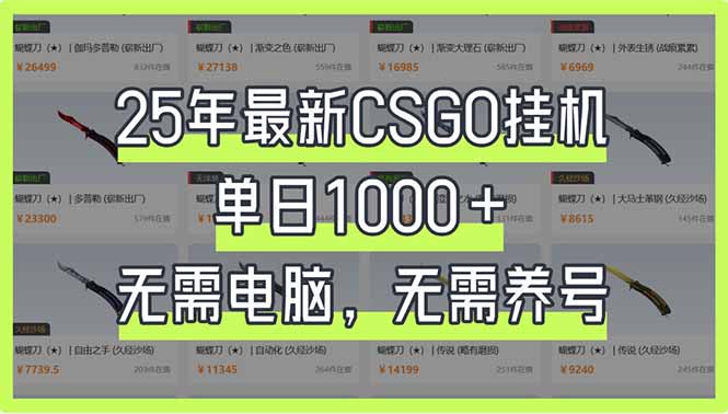 25年最新CSGO挂机系统，单日1000+，无需电脑，无需养号，0基础可上手插图