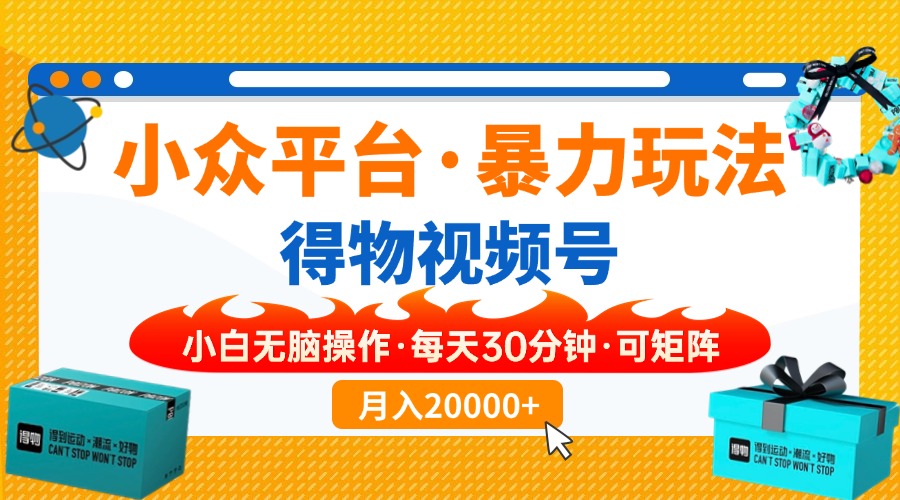 小众平台暴力玩法，一键搬运爆款视频，可矩阵小白无脑操作，每天30分钟…插图