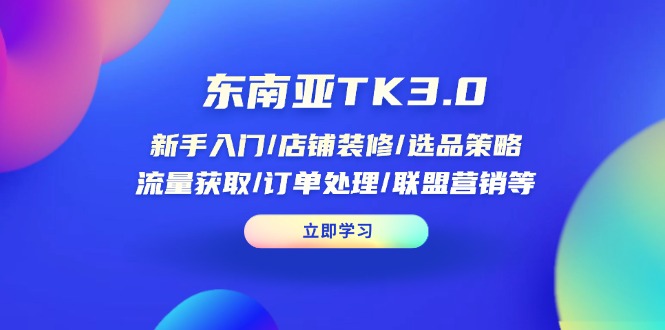 东南亚TK3.0：新手入门/店铺装修/选品策略/流量获取/订单处理/联盟营销等插图