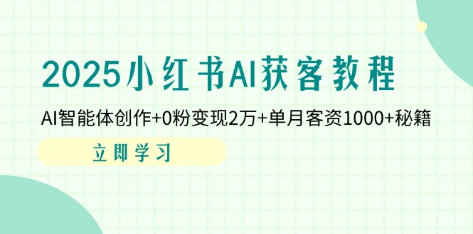 2025小红书AI获客教程：AI智能体创作+0粉变现2万+单月客资1000+秘籍插图