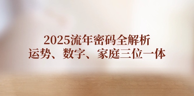 2025流年密码全解析，运势、数字、家庭三位一体插图