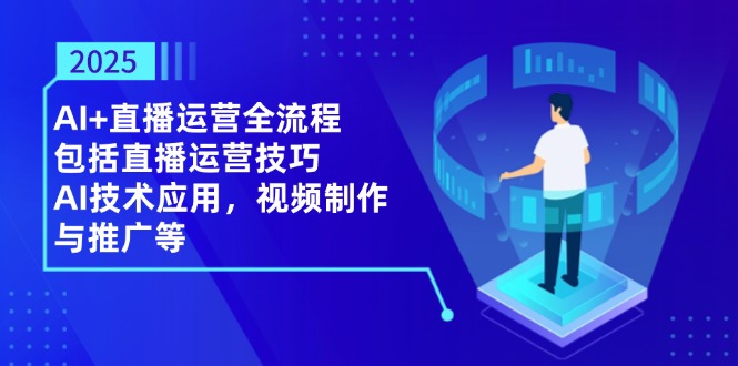 2025AI+直播运营全流程，包括直播运营技巧，AI技术应用，视频制作与推广等插图