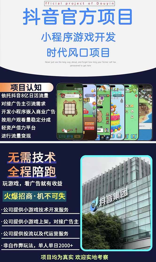 2025最热抖音官方项目 Ai时代风口项目小程序游戏开发 实测单个游戏日收…插图1