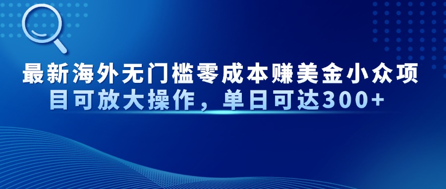 最新海外无门槛零成本赚美金小众项目可放大操作，单日可达300+插图
