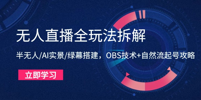 无人直播全玩法拆解：半无人/AI实景/绿幕搭建，OBS技术+自然流起号攻略插图