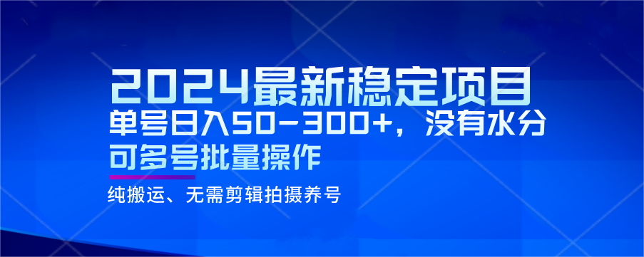 2024最新稳定风口项目，单号日入50-300+，没有水分 可多号批量操作插图