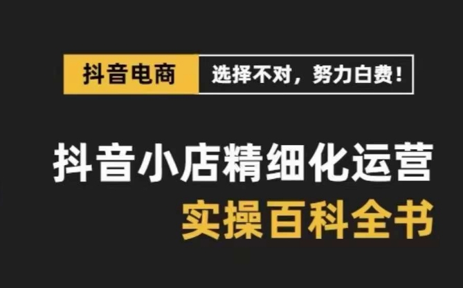 抖音小店精细化运营-百科全书，保姆级运营实战讲解（28节课）插图