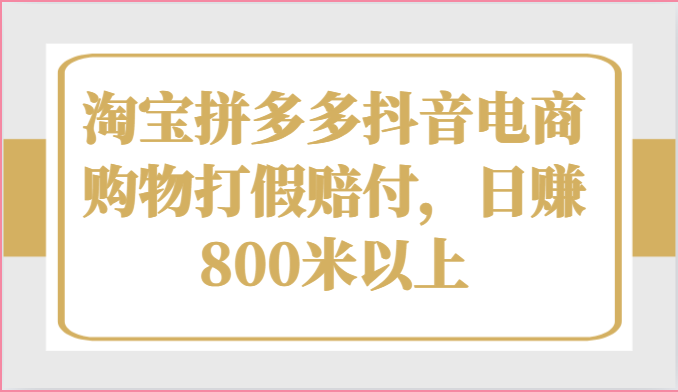 淘宝拼多多抖音电商购物打假赔付，日赚800米以上插图
