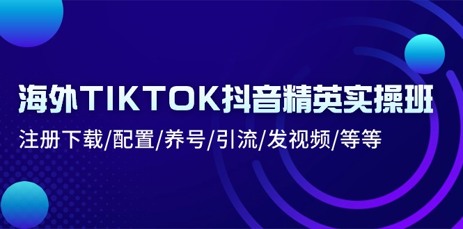 海外TIKTOK抖音精英实操班：注册下载/配置/养号/引流/发视频/等等插图