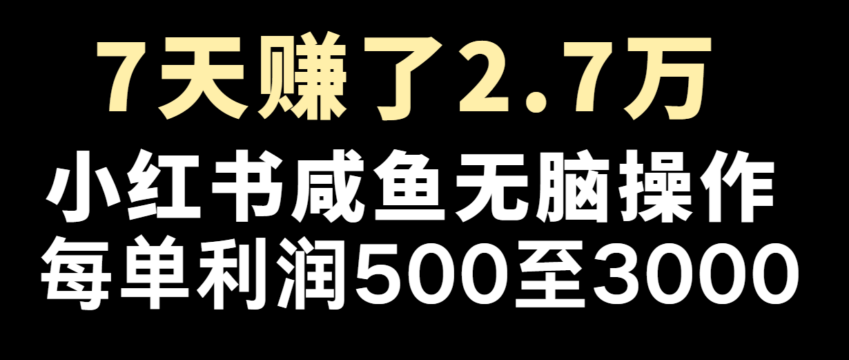 七天赚了2.7万！每单利润最少500+，轻松月入5万+小白有手就行插图