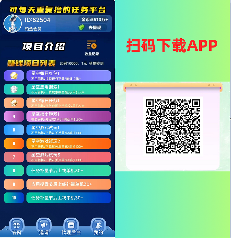 【首码】最强0撸聚合赚钱平台（独家资源）,单日单机100+，代理对接，扶持置顶插图1