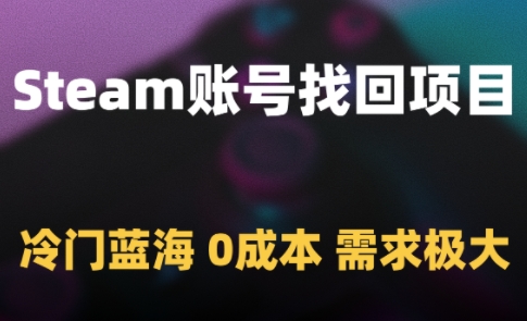 Steam账号找回项目，冷门蓝海，0成本，需求极大插图