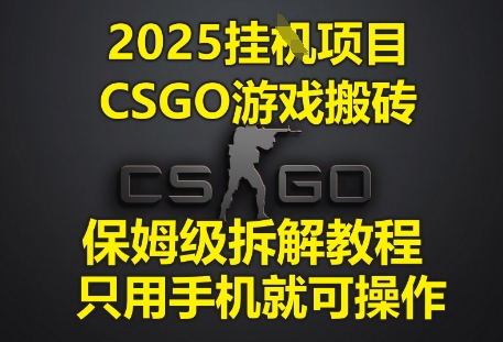 2025挂G项目，CSGO游戏搬砖，保姆级拆解教程，只用手机就可操作插图